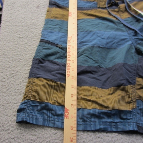 Toad& Co Men's 36 Swim Trucks short Stripe, drawstring, button zip pockets - Picture 9 of 16